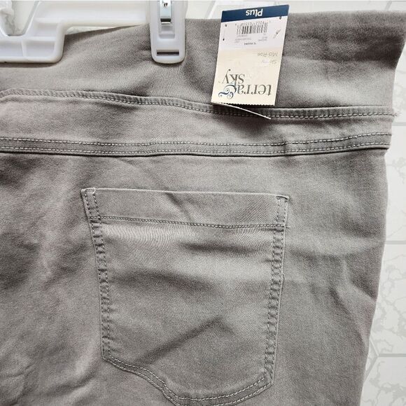 Terra & Sky Women's Plus Size Tummy Control Jeggings Gray - Picture 12 of 13